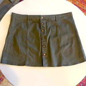 Falls Creek Green Denim Mini Skirt